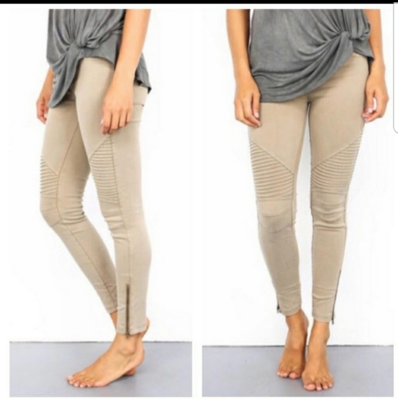 RELISTED Navy moto biker jean leggings - Picture 8 of 8